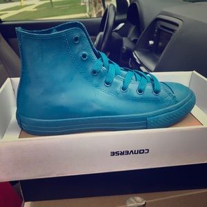 Custom Solid Blue Converse